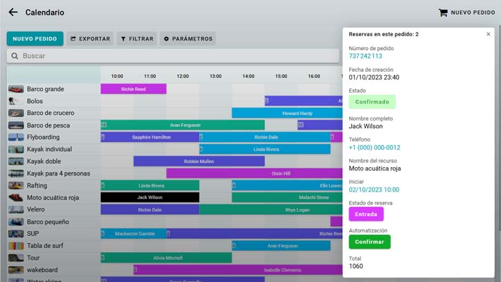 Vista de calendario